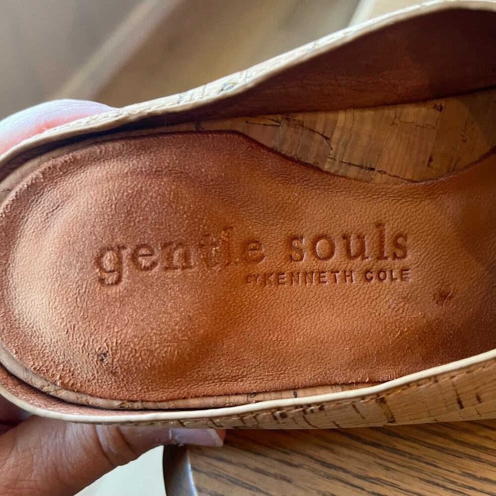 Gentle Souls Giselle X Brand Slides Size 7 Tan Brown Cork Wedge Open Toe Shoes - Picture 6 of 8